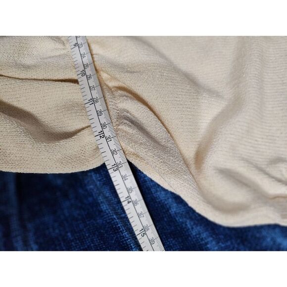 80s St. John Cream Sweater Knit Dress W Belt 6 - Picture 6 of 14